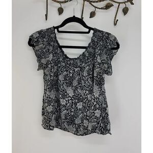 Talula aritzia babaton back and white blouse